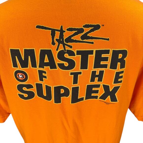 Vintage Taz Tazz Master of the Suplex T-Shirt Men’s XL Orange WWF Wrestling 2000 - Picture 5 of 10